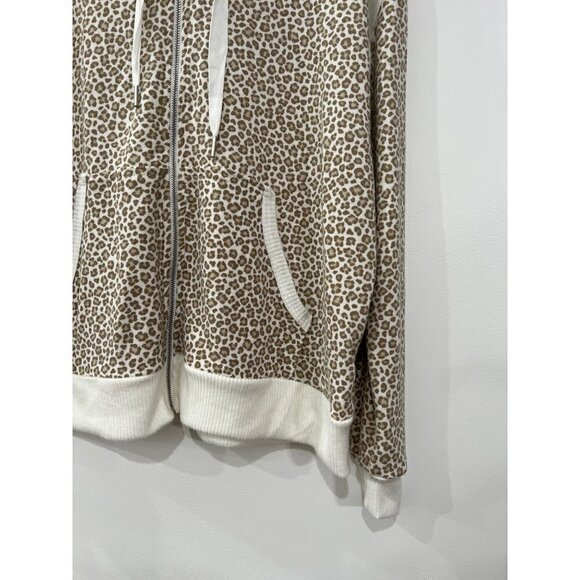 NWT C&C California Size L Leopard Print Zip Hoodie Brown MSRP $78 - Picture 11 of 11